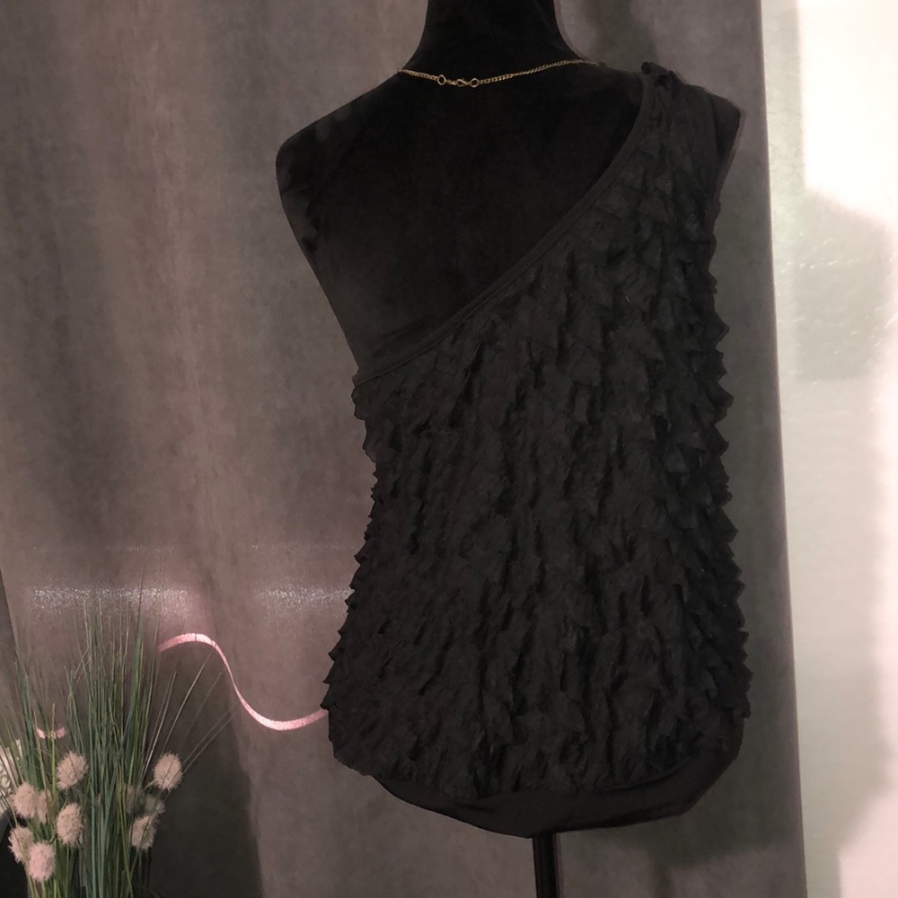 Black Ruffled Blouse - Picture 3 of 4